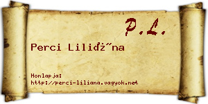 Perci Liliána névjegykártya